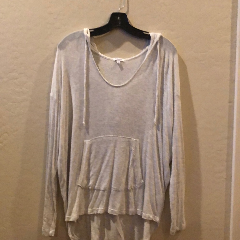Splendid light gray pullover hooded tee